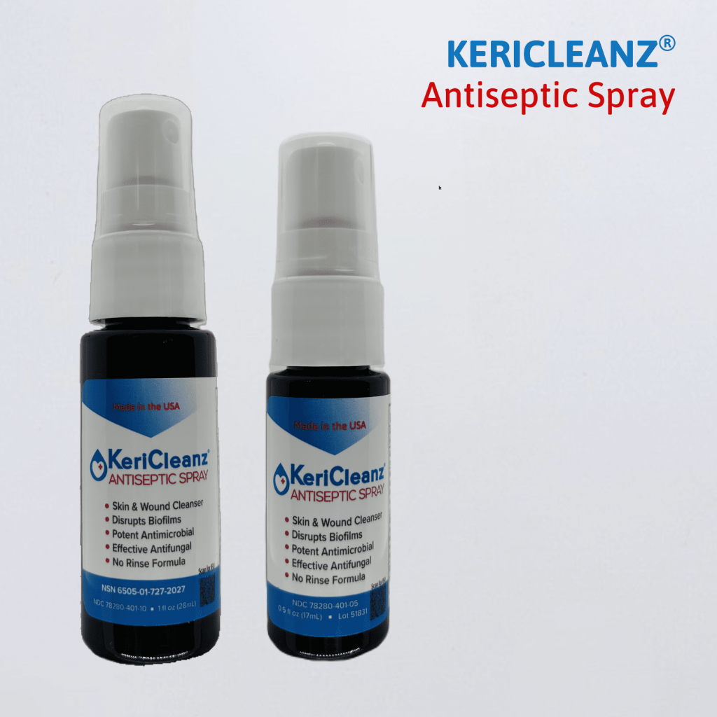 KeriCleanz antiseptic wound cleanser both sizes