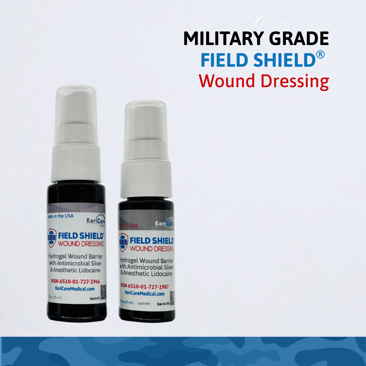KeriCure Field Shield wound dressing sprays