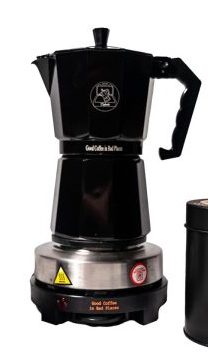 Moka pot and portable hotplate